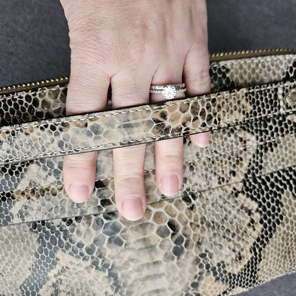 Danier Python-Print Clutch With Strap - Picture 3 of 6